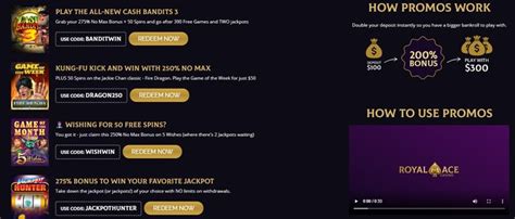 royal ace free spin codes.